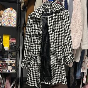 black and white coat